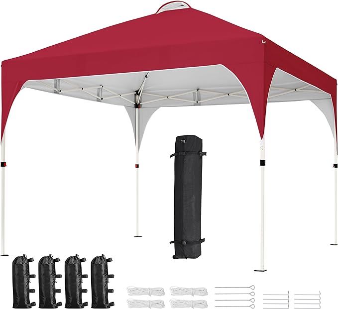 Yaheetech 10x10 Pop Up Canopy Tent with Vent, Easy Set Up Tent, Instant Sun Shelter Canopy with W... | Amazon (US)