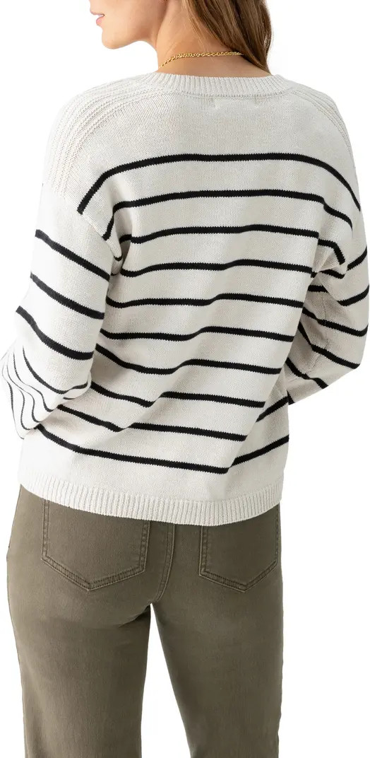 Sanctuary Chill Vibes Stripe Cotton V-Neck Sweater | Nordstrom | Nordstrom