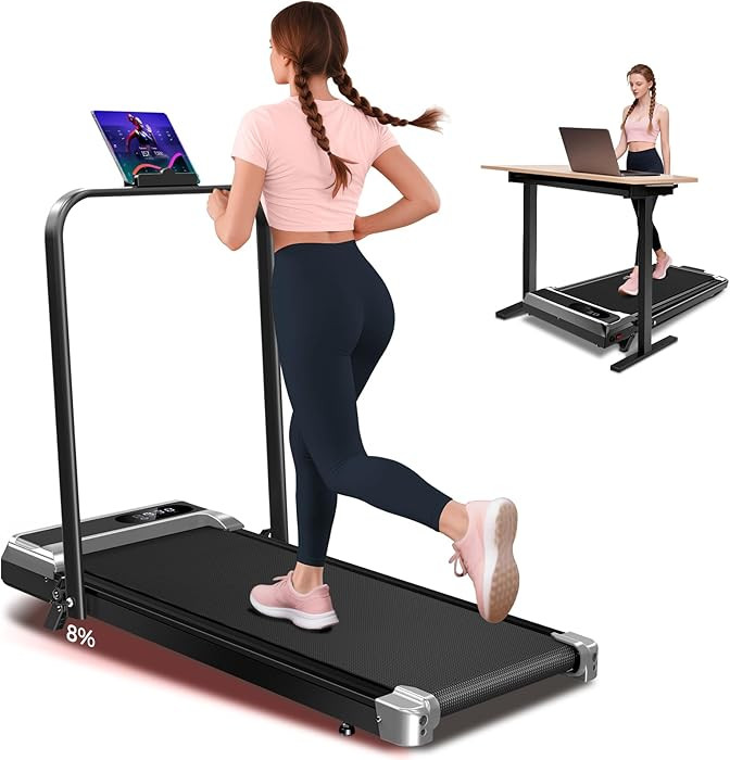 Walking Pad Treadmill with 8% Incline,Foldable Treadmills for Home and Office, 3.0 HP Quiet Walki... | Amazon (US)