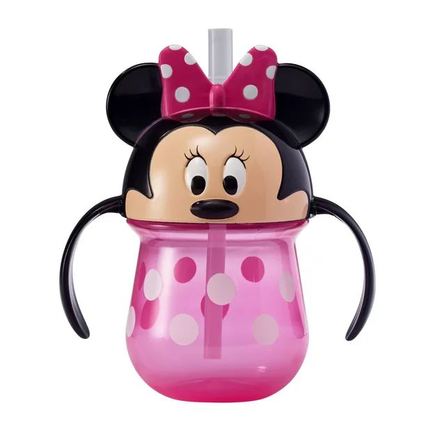 Disney Minnie Mouse Toddler Trainer Sippy Cup with Straw and Easy-to Grip Handles, 7 Oz | Walmart (US)