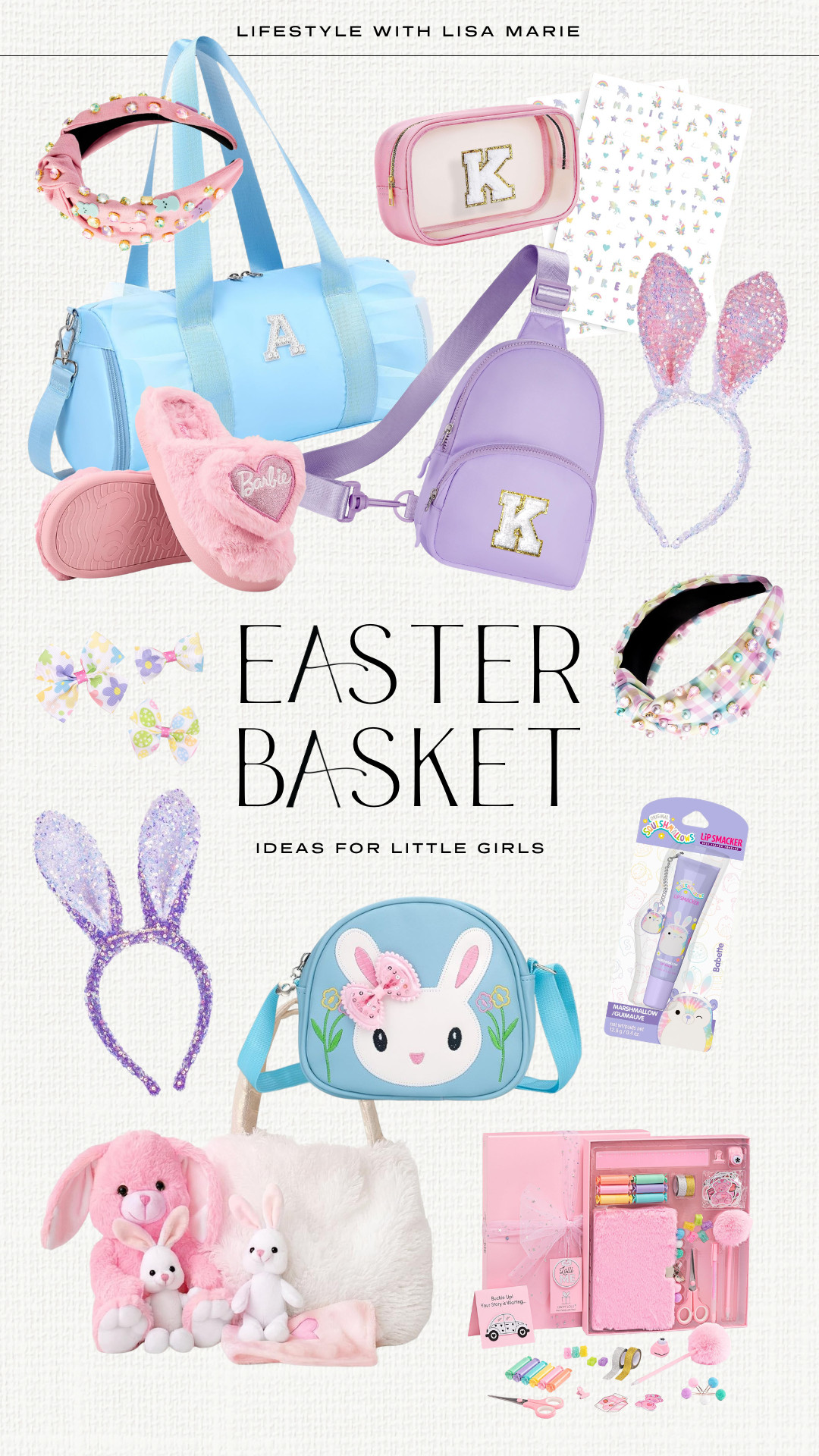 Amazon Easter basket ideas for little girls. Easter basket stuffers. Easter gifts. Bunny purse. Easter books. Pastel colored pencils. Easter headbands. Bunny ear headbands. Pastel scrunchies. Little girl slippers. Spring accessories. Girl Easter baskets. Pastel gifts and accessories. Girl travel bags. 

 #LTKmomlife #LTKSeasonal #LTKKids