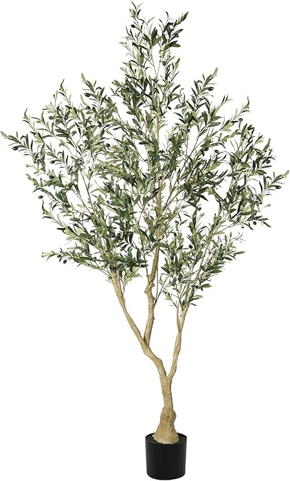 Olive Trees Artificial Indoor - Faux Olive Tree 7ft with Large Olive Branches and Lifelike Fruits... | Amazon (CA)