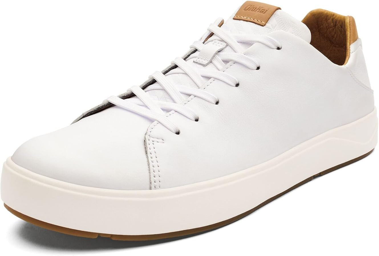 OLUKAI Lae'ahi Li 'ILI Men's Leather Sneakers, Supple Full-Grain Leather Shoes, Drop-in Heel & Al... | Amazon (US)