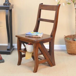 Copper Grove Stevensville Folding Wood Library Ladder Chair - - 22695733 | Bed Bath & Beyond