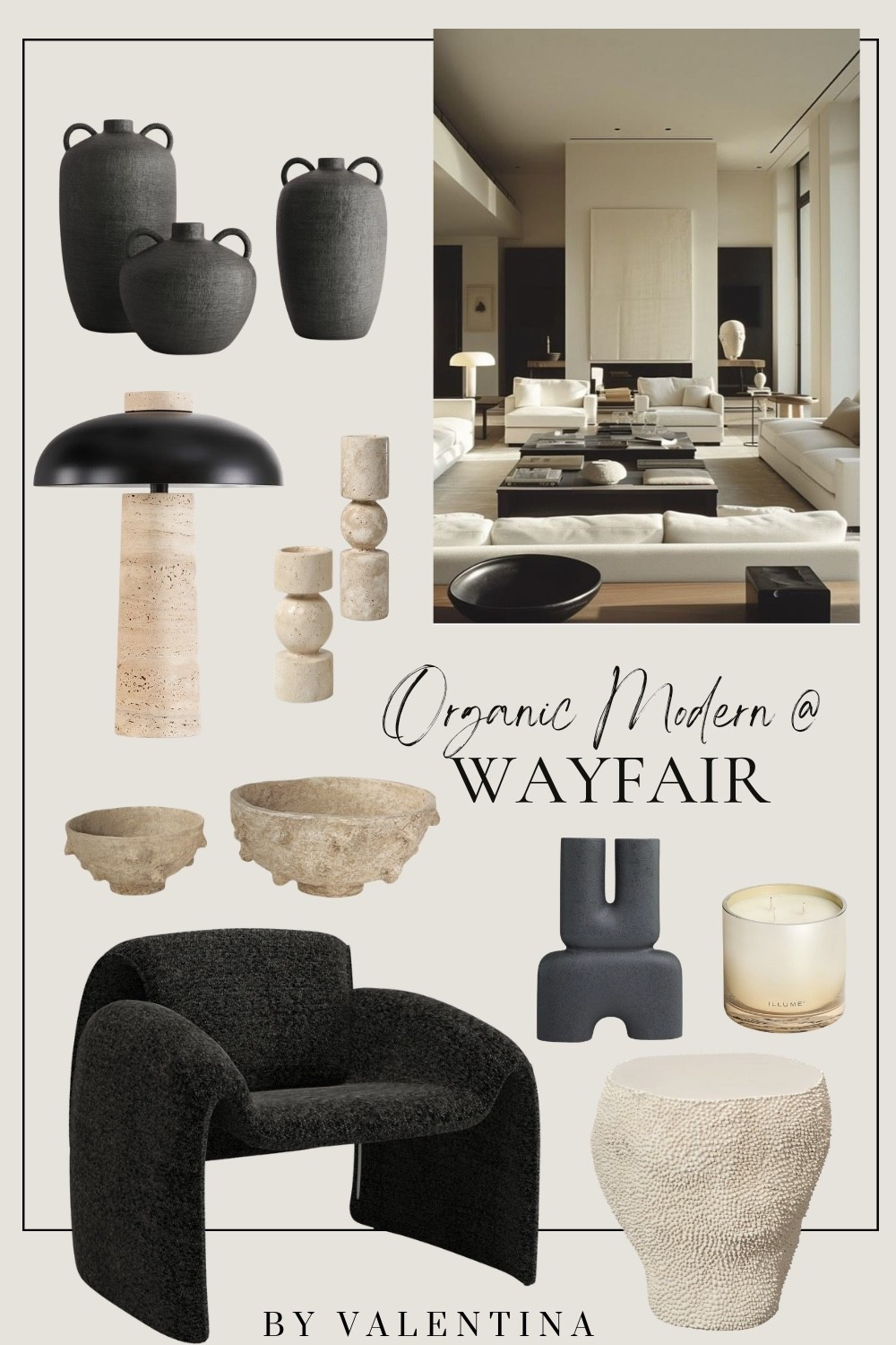 Organic modern, it takes our breath away.  Warm woods, sculptural black accents, and creamy white sofa--all the earthy-meets-modern magic we can't get enough of. And yes, it's all from Wayfair.

#LTKdayinmylife #LTKSeasonal #LTKHome
