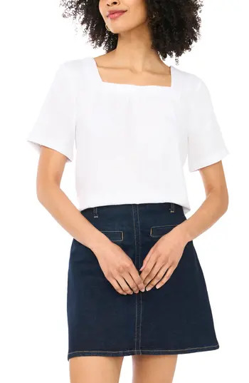 Vince Camuto Square Neck Top in Ultra White at Nordstrom Rack, Size X-Large | Nordstrom Rack