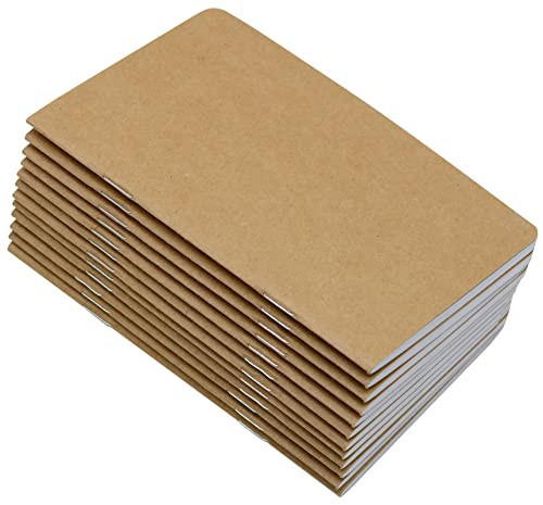 Yansanido 12 Pcs 5.5 Inch x 3.5 Inch Brown Cover Pocket Notebook 32 Sheets (64 Pages) Blank Pages 70 Gsm Paper (Brown, Blank) | Amazon (US)