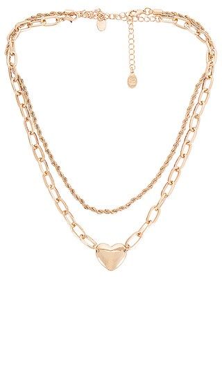 Two Layer Chain With Heart in Gold | Revolve Clothing (Global)