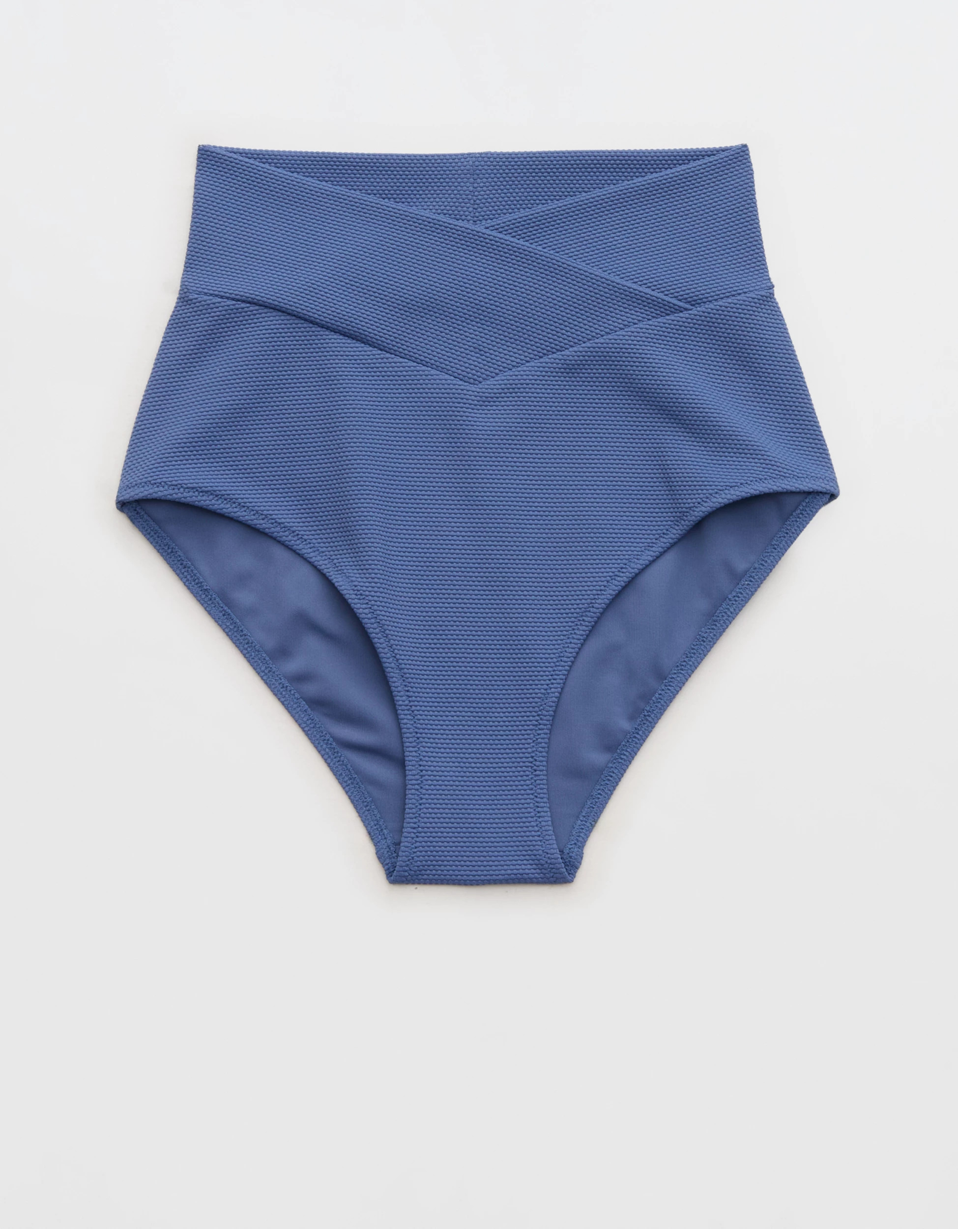 Aerie Pique High Waisted Full Coverage Bikini Bottom | Aerie