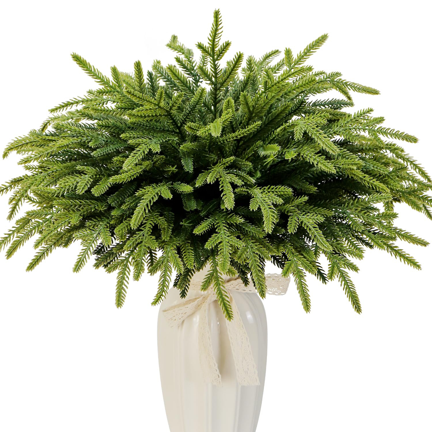 24 Pcs Artificial Norfolk Pine Stems Christmas Greenery Branches Evergreen Cedar Picks for Xmas W... | Amazon (UK)