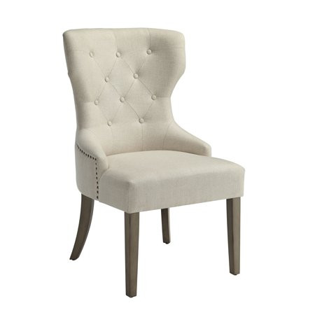 Jetta Upholstered Dining Chair with Tufted Back Beige and Brown | Walmart (US)