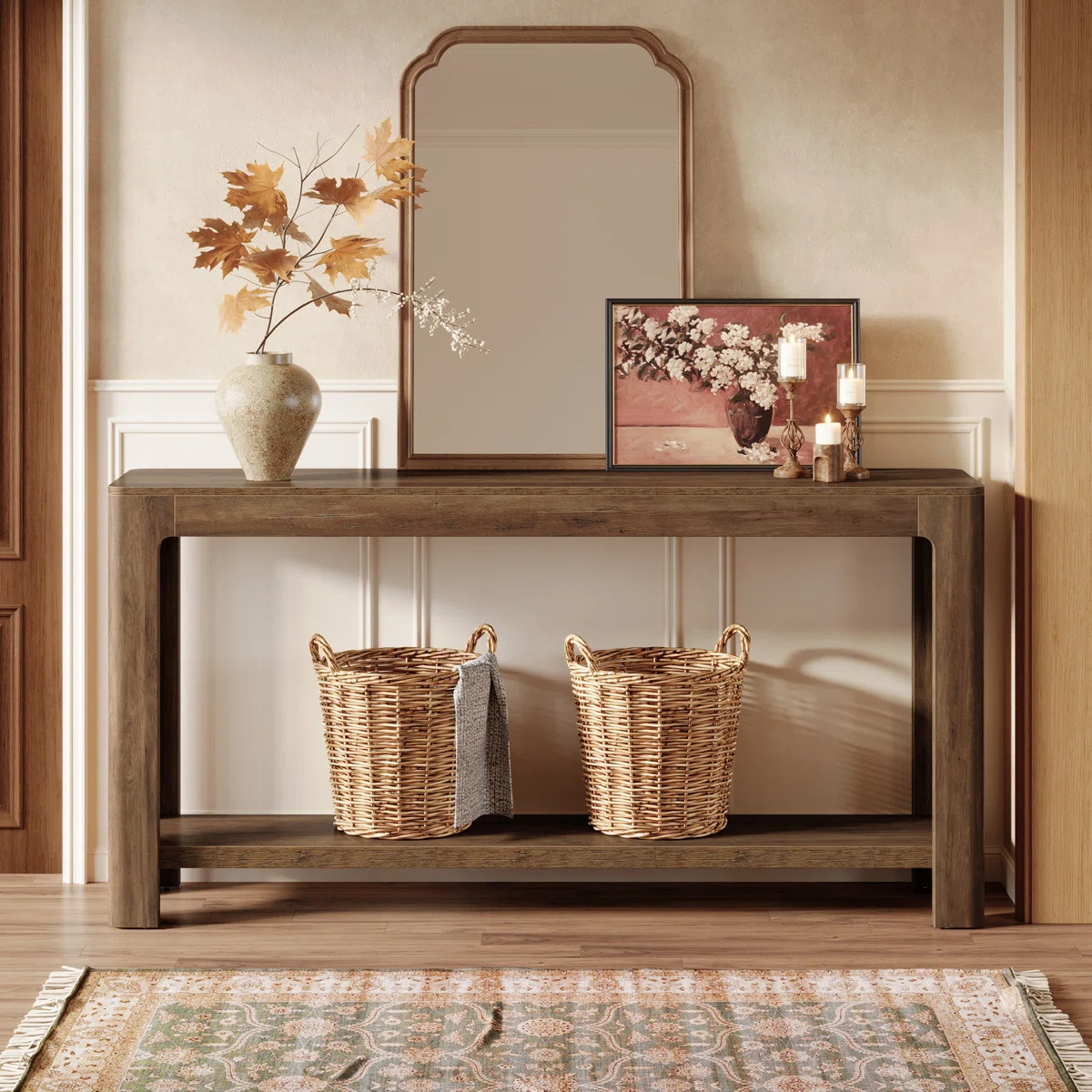 63-Inch Entryway Console Table, 2-Tier Narrow Sofa Table Behind Couch for Foyer, Hallway | Wayfair North America