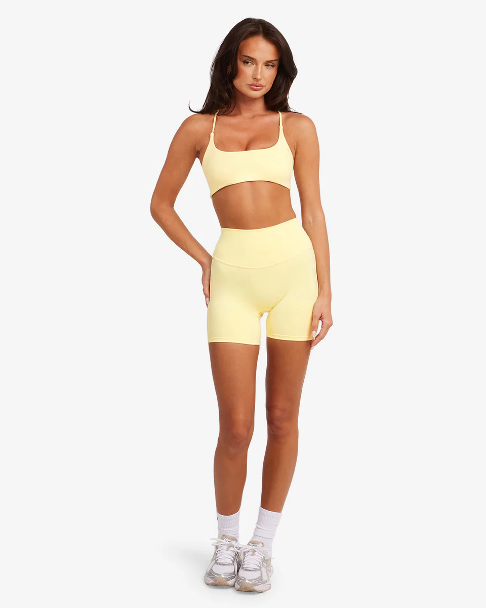 Serenity Scrunch Shorts 5" | Lemon | Crop Shop Boutique US