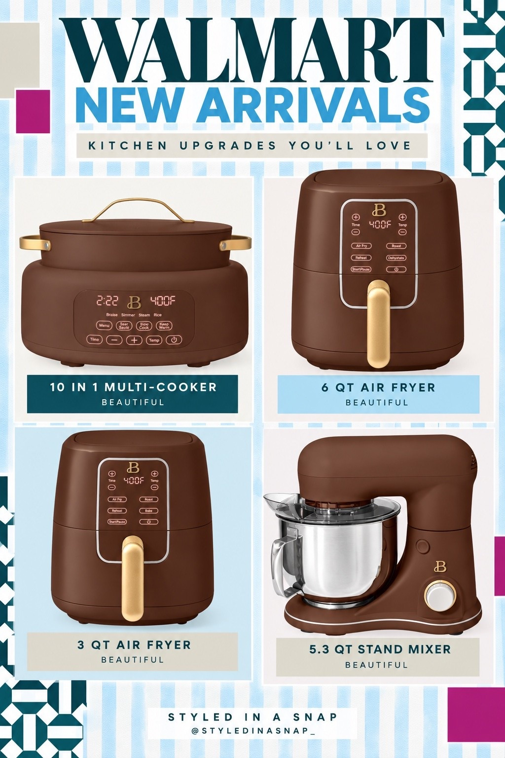 Loving these new kitchen appliances now available in this chocolate brown color! Perfect for fall it would also make a great gift!

#LTKSeasonal #LTKOver40 #LTKHome