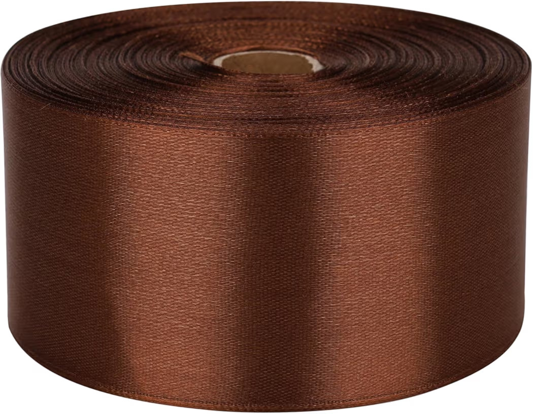 2 inch Brown Satin Ribbon 50 Yards Solid Fabric Ribbons Roll for Gift Wrapping, Satin Weddings,Fl... | Amazon (US)