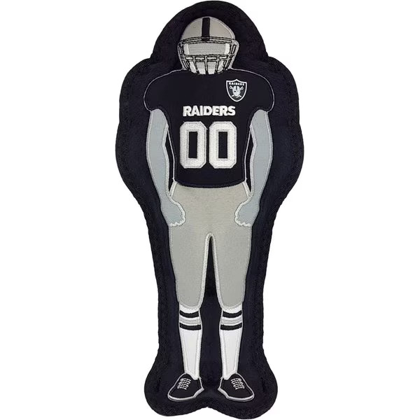 PETS FIRST Player Tough Squeaky Dog Chew Toy, Las Vegas Raiders - Chewy.com | Chewy