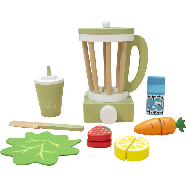 Little Chef Frankfurt Wooden Blender Play Kitchen Accessories, Green | Maisonette