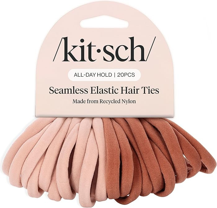 Kitsch Nylon Hair Ties No Damage - Stretchable Hair Bands for Strong All-Day Hold, Ponytail Holde... | Amazon (US)