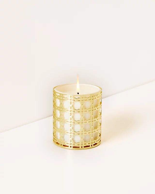 Glass Candle With Gold Caning | Lilly Pulitzer