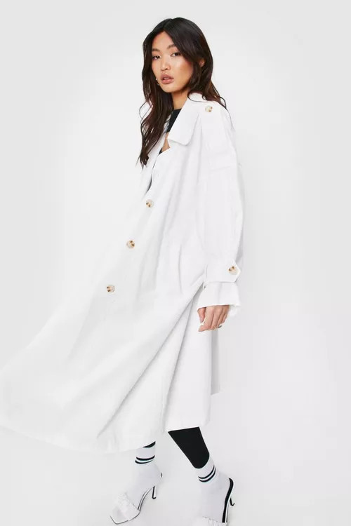 Oversized Double Breasted Belted Trench Coat | NastyGal (UK, IE)