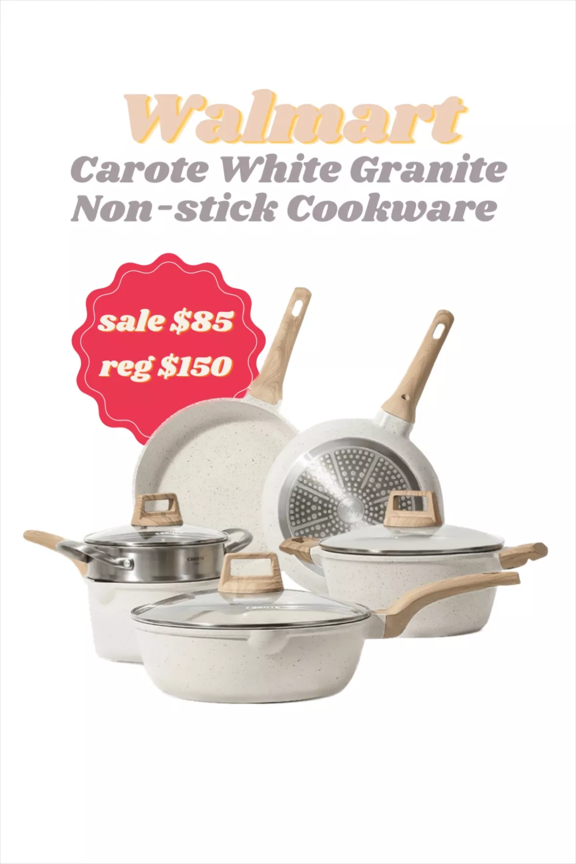 Carote Granite Nonstick Cookware Sets, 10 Pcs Pots and Pans Set Nonsti –  USA HOME GOODS