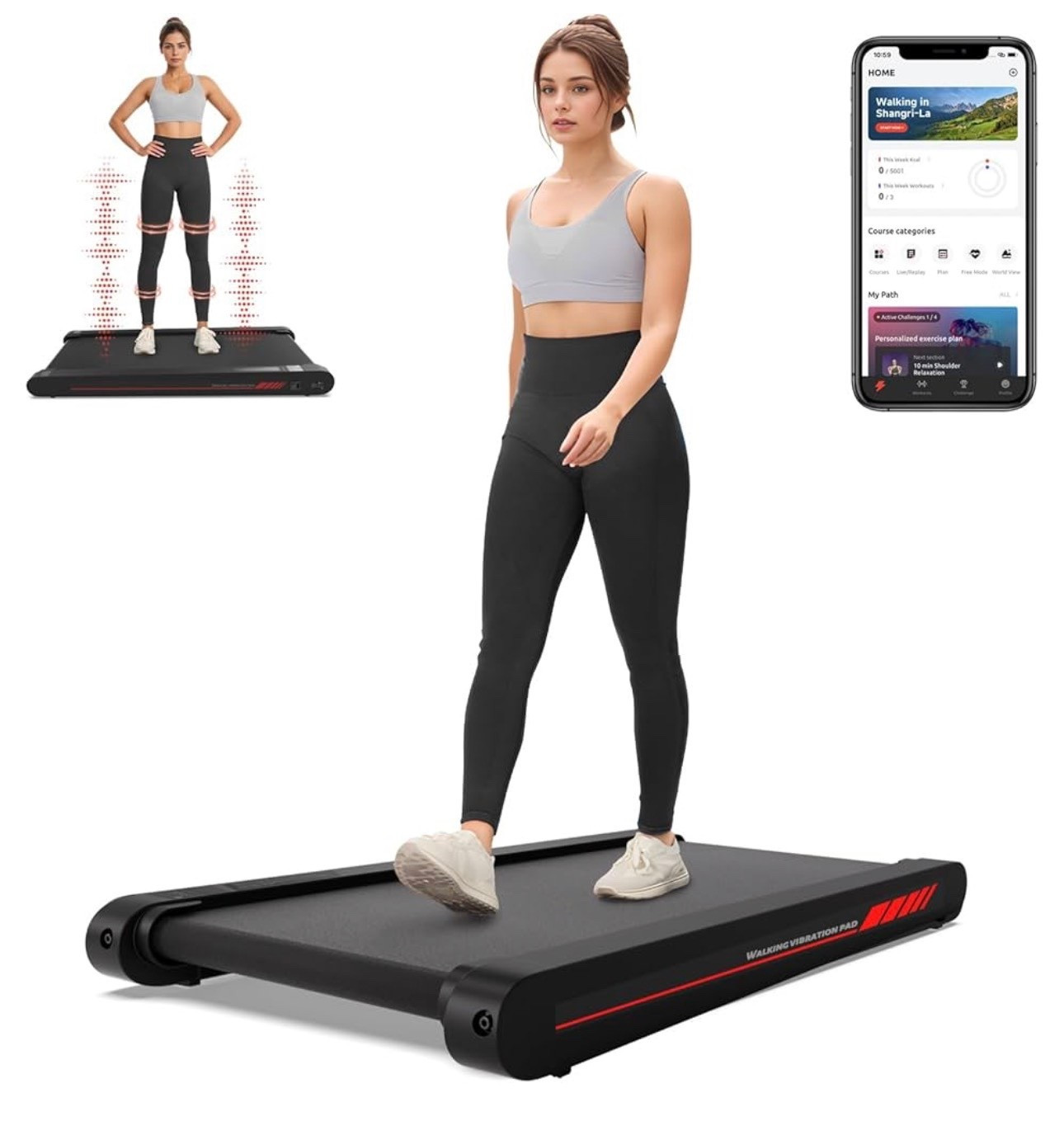 Here is the walking pad I use. I love it! It goes up to 3.8 MPH, counts steps and distance. Also for those who enjoy the vibration plate, it offers that. 

I do not have the one that inclines, if I were to repurchase, I would snag that one. I’ve linked both! 