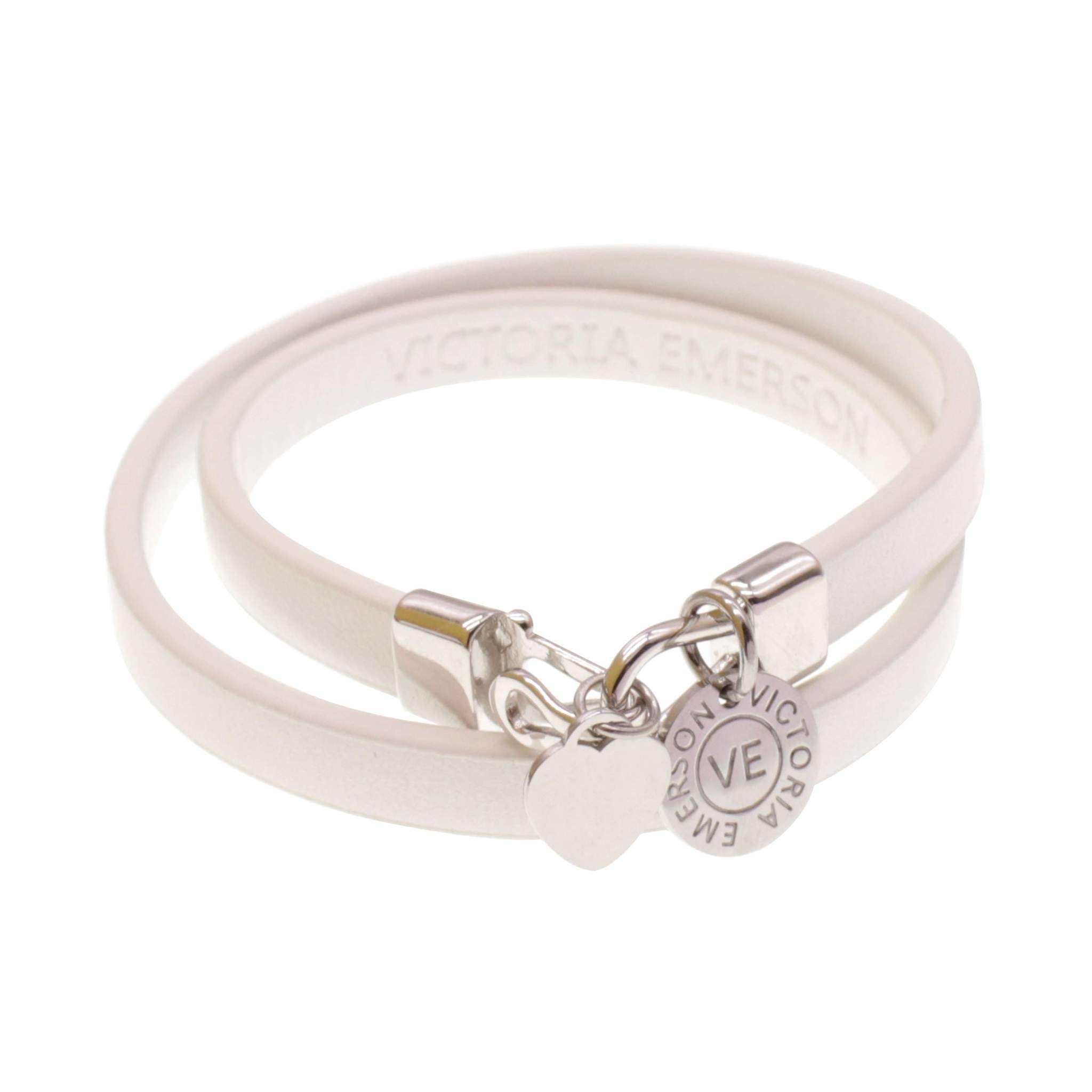 Heart Double Wrap on White | Victoria Emerson