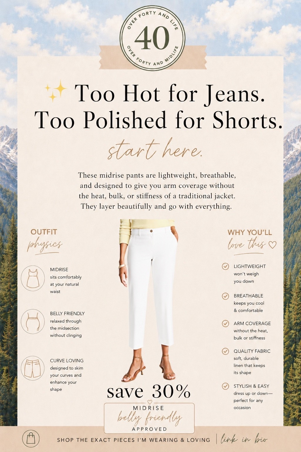 ✨Tap the bell, save and ❤️ for over 40 fashion, midlife style, midsize fashion and luxury looks for less. 

Hot and anti pooch approved. Polished linen pants on Major sale. Wearing large tts (size up if in between sizes.)

👑 Helping you look good, feel good.-Lindsey Denver   

Check back daily for belly-friendly style, confidence, and Outfit Physics™.

#LTKOver40 #LTKPlusSize #LTKMidsize

Comment SHOP below to receive a DM with the link to this post on my LTK ⬇ https://liketk.it/6gsiF