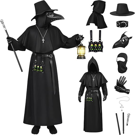 Plague Doctor Costume, Adult Plague Doctor Mask and Robe Set, Halloween Cosplay Costume | Amazon (US)