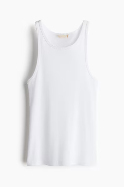 Ribbed silk-blend vest top | H&M (UK, MY, IN, SG, PH, TW, HK)