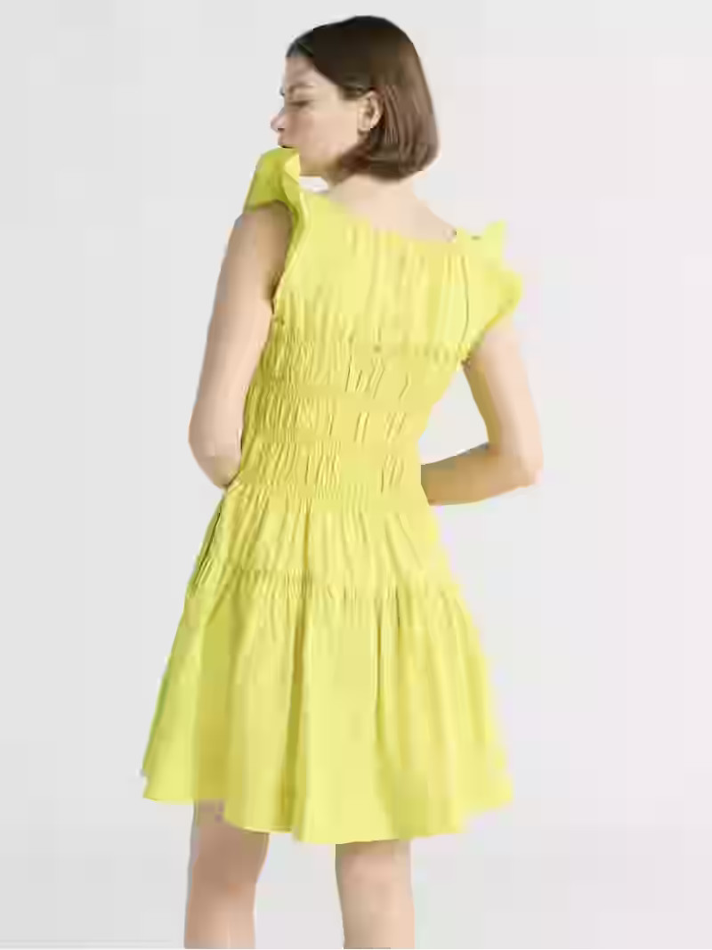 Free Assembly Women's and Women’s Plus Smocked Cotton Mini Dress with Flutter Sleeves, Sizes XS... | Walmart (US)