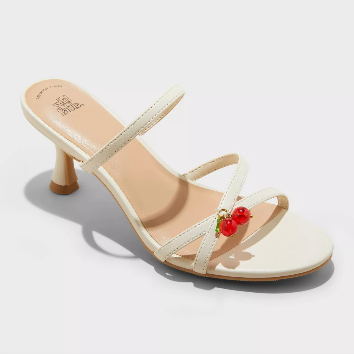 Women's Brodie Charm Strappy Heels with Memory Foam Insole - Wild Fable™ Ivory | Target