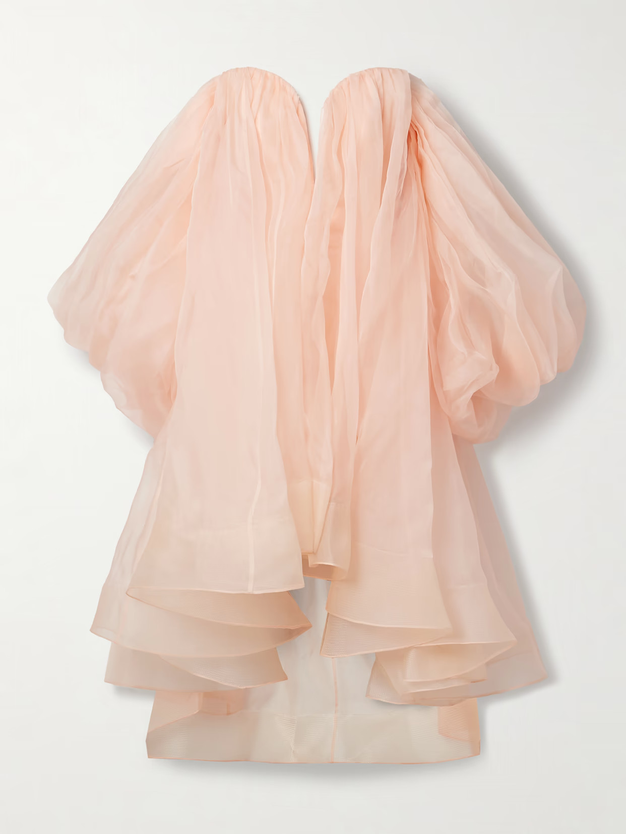 Zimmermann - Crush Strapless Gathered Silk-organza Mini Dress - Orange | NET-A-PORTER (US)