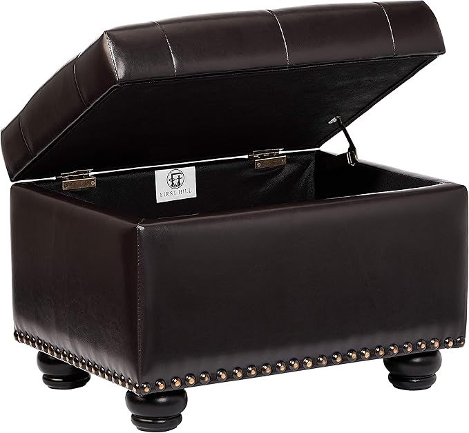 FIRST HILL FHW Deep Tufting Storage Ottoman, Espresso | Amazon (US)