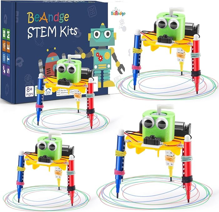 4-Pack STEM Doodling Robot Kits, Bulk Craft STEM Toys for Kids 8-13     Robotics Science Building... | Amazon (US)