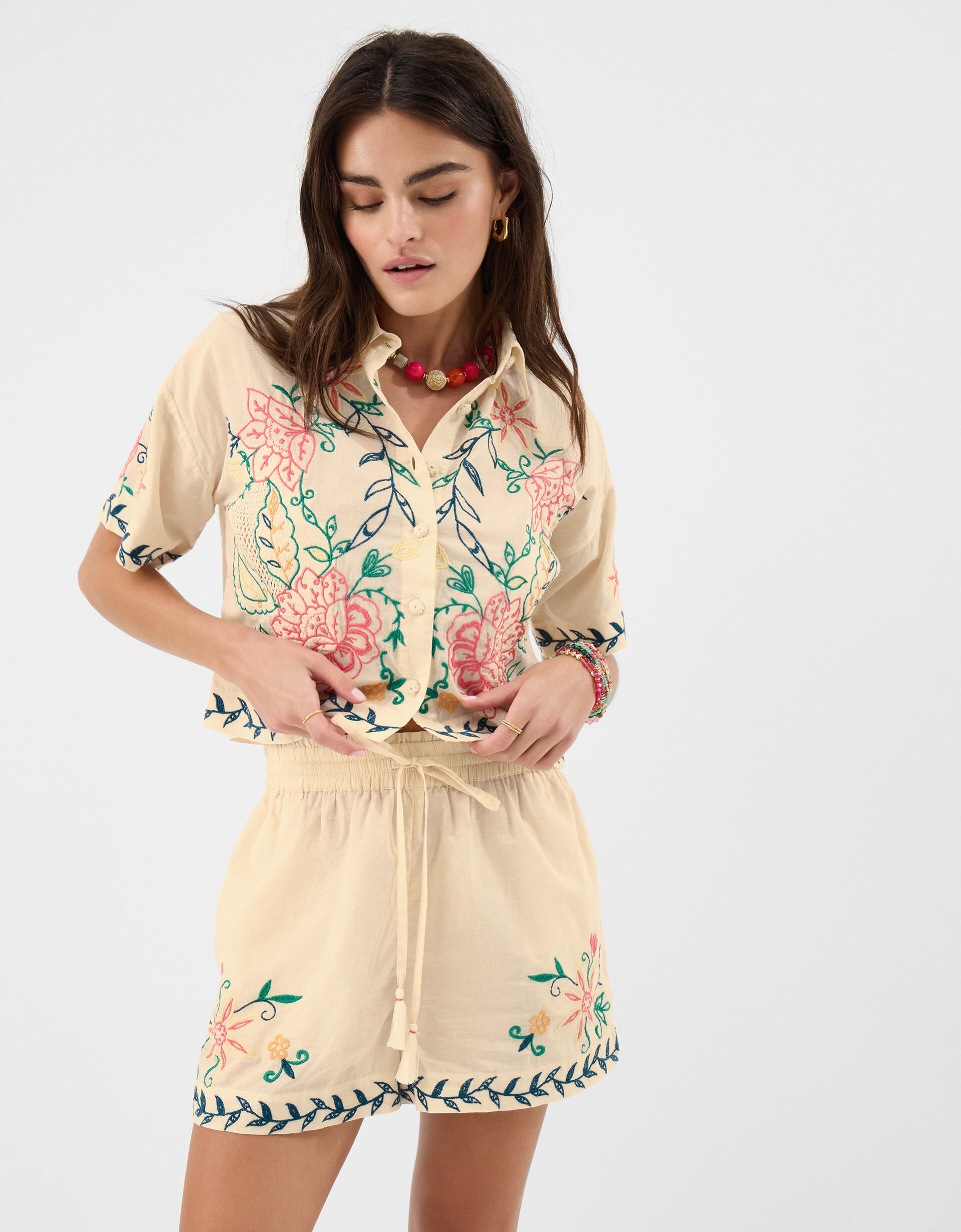 Floral Embroidered Shorts Multi | Accessorize (Global)