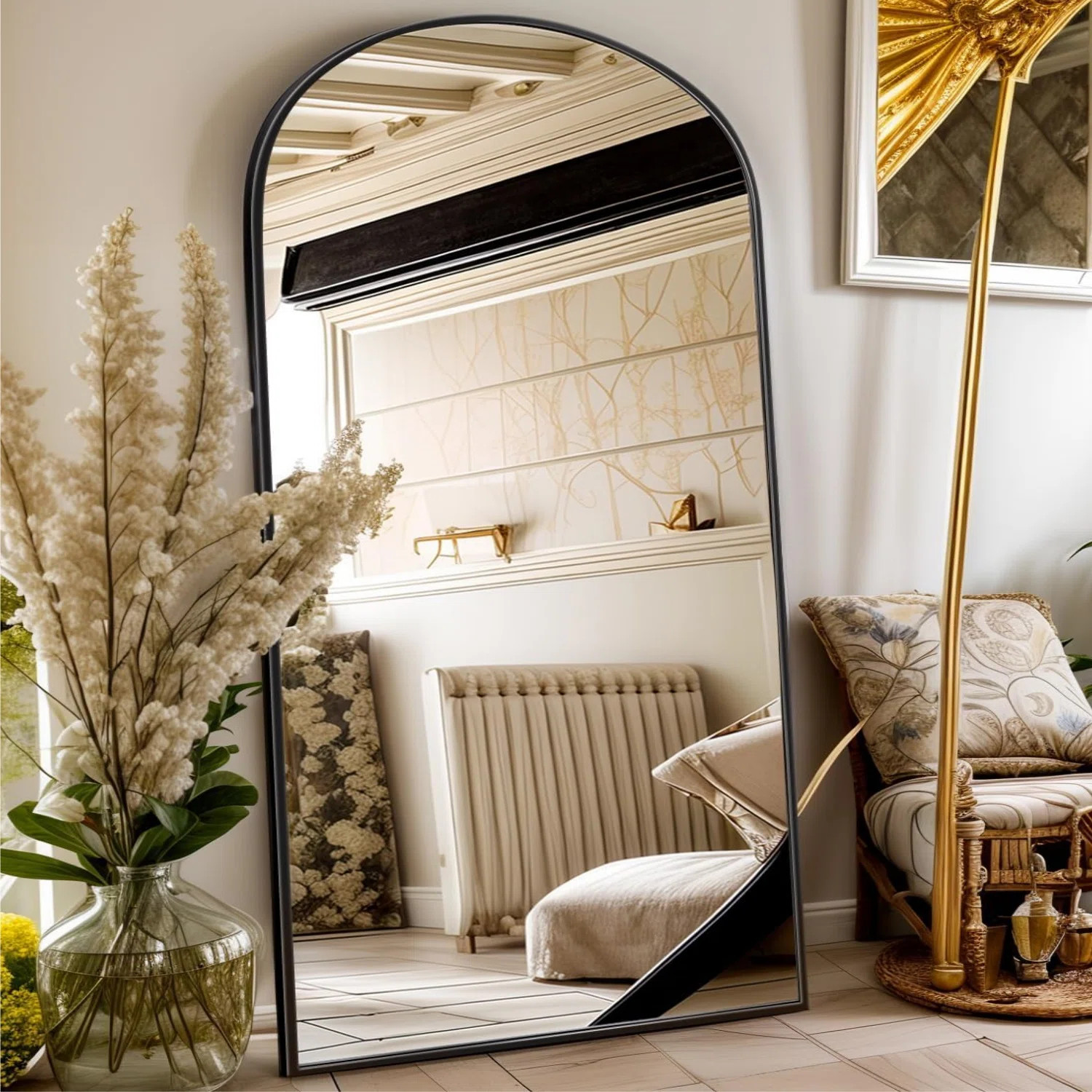 Arched Full Length Mirror with Aluminum Alloy Frame, Shatterproof Glass, Wall-Mounted/Leaning/Fre... | Wayfair North America