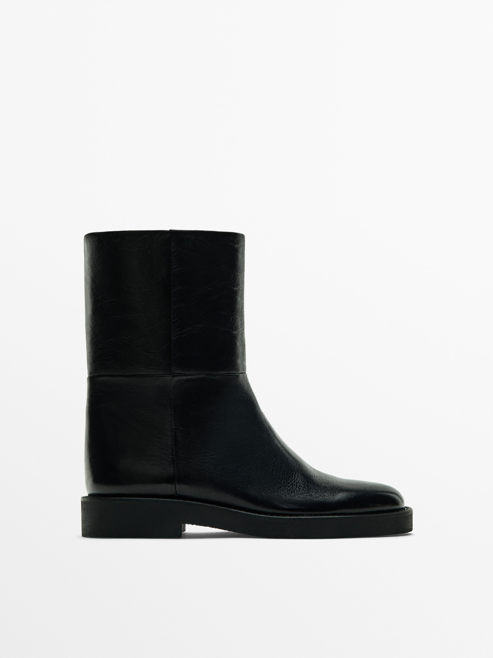 Leather ankle boots | Massimo Dutti US