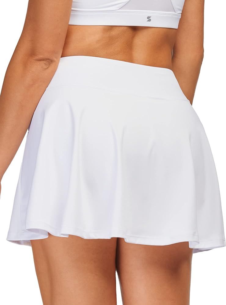 Stelle Women's High Waisted Tennis Skirt Golf Skorts with Inner Shorts for Athletic Skirts Runnin... | Amazon (US)