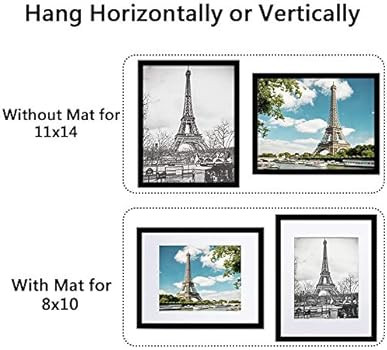 upsimples 11x14 Picture Frame Set of 5,Display Pictures 8x10 with Mat or 11x14 Without Mat,Wall G... | Amazon (US)