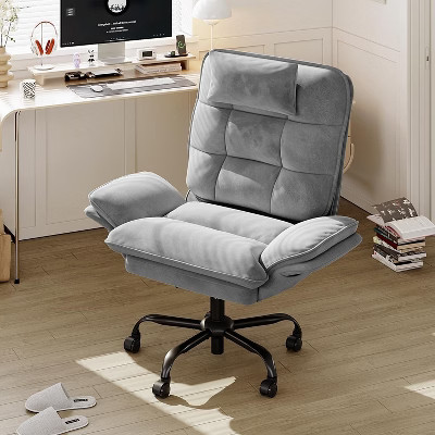 Bestier Big and Tall Executive Office Chair with Flip-Up Arms, Adjustable Height, Reclining Office Chair with Headrest & Side Pockets, Grey | Target