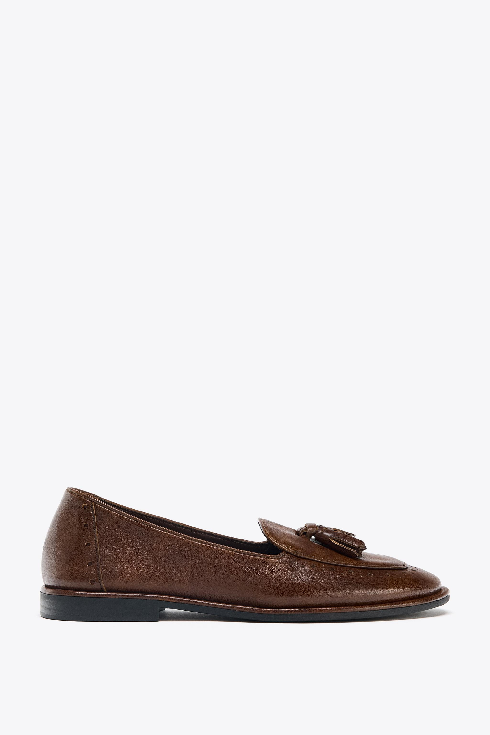LEATHER TASSEL LOAFERS | Zara US