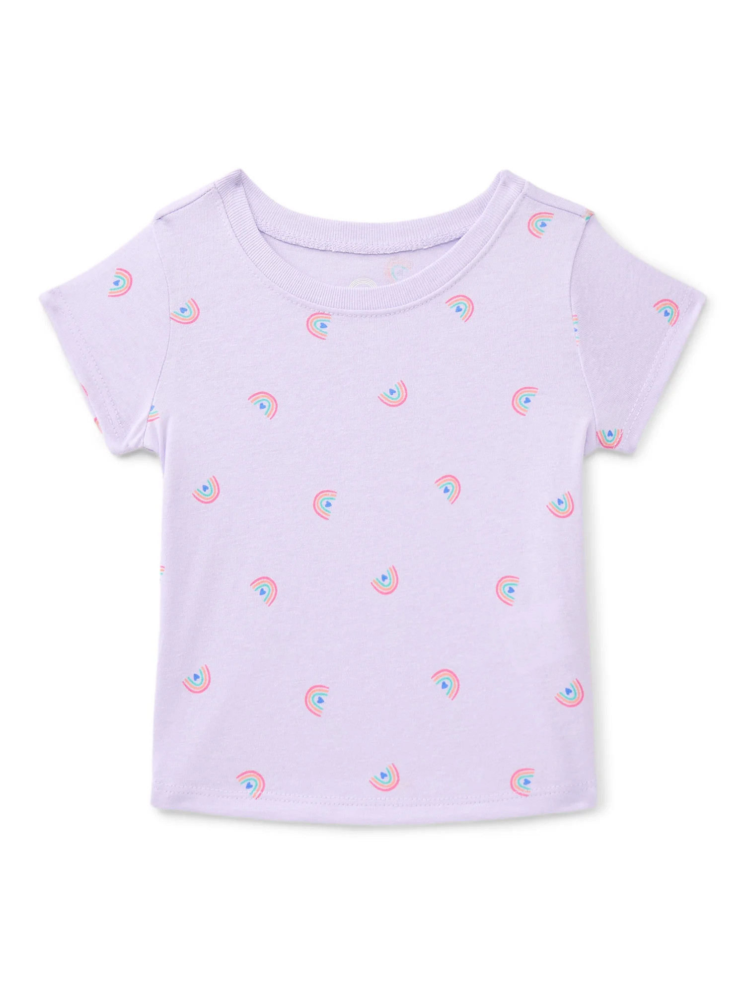 Wonder Nation Baby Girls Crewneck Tee with Short Sleeves, Sizes 0/3M-24M | Walmart (US)