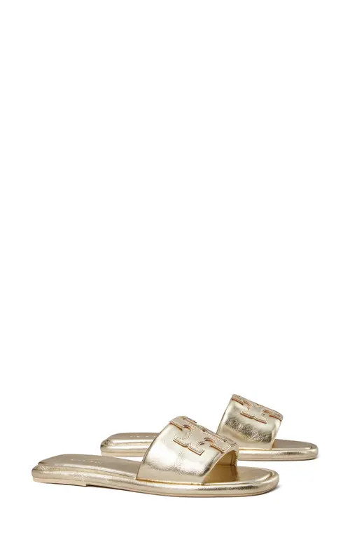 Tory Burch Double T Sport Slide Sandal in Spark Gold at Nordstrom, Size 12 | Nordstrom