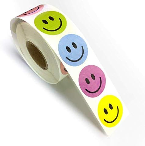 Assorted Color Happy Smiley Face Circle Dot Incentive 1” Round Stickers for Rewards, School, Home Et | Amazon (US)