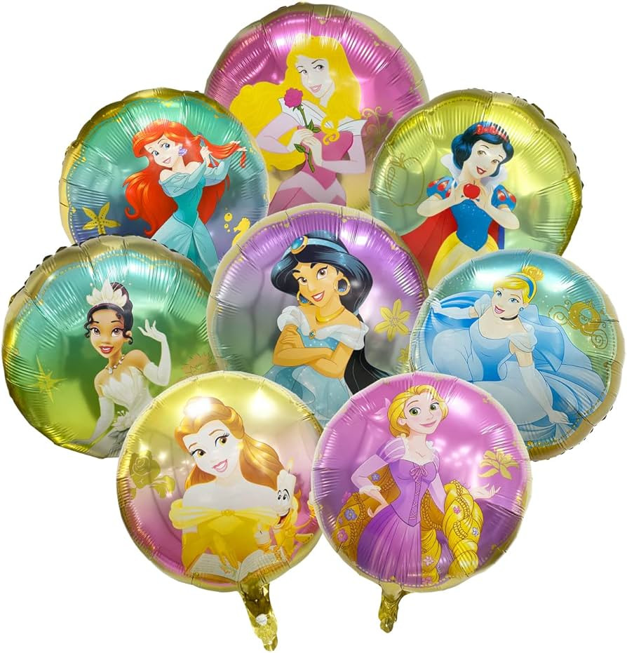 8 pcs Princess Balloons Foil Decorations Girls' Birthday Party Baby Shower Princess Themed Party ... | Amazon (US)