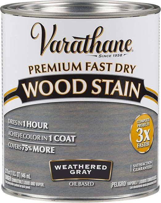Varathane 269394 Premium Fast Dry Wood Stain, 32 oz, Weathered Gray | Amazon (US)