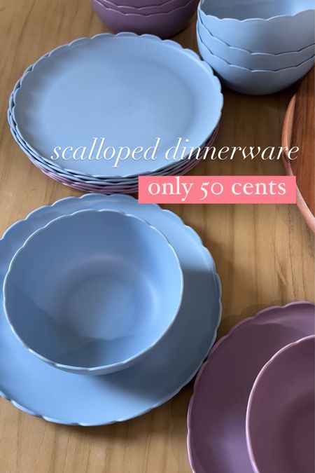 Affordable plastic scalloped dinnerware plates and bowls for only 50 cents each! The best Walmart finds and perfect for kids! 

#LTKsalealert #LTKhome #LTKMostLoved