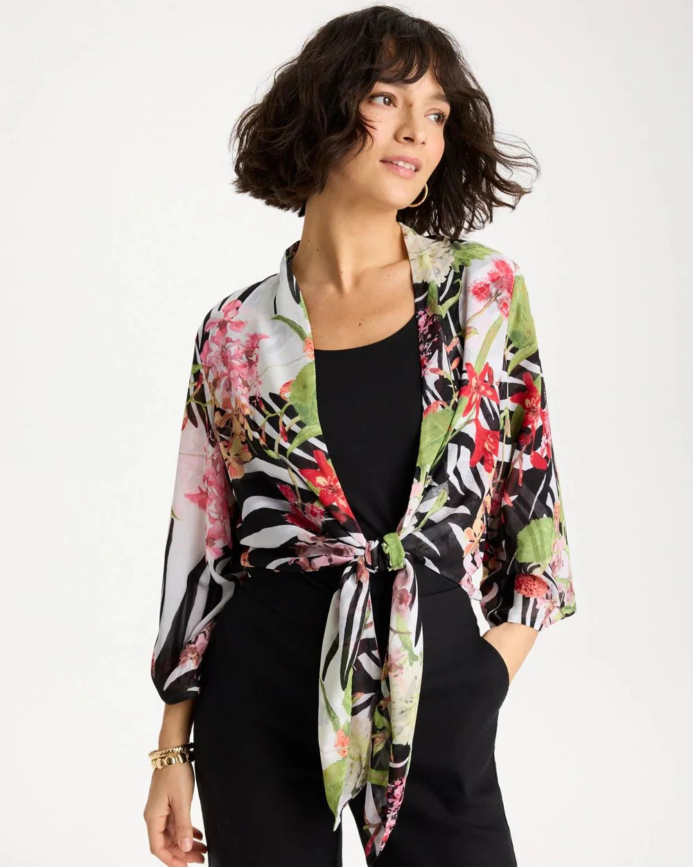 Georgette Tie-Front Kimono | Chico's | Chico's