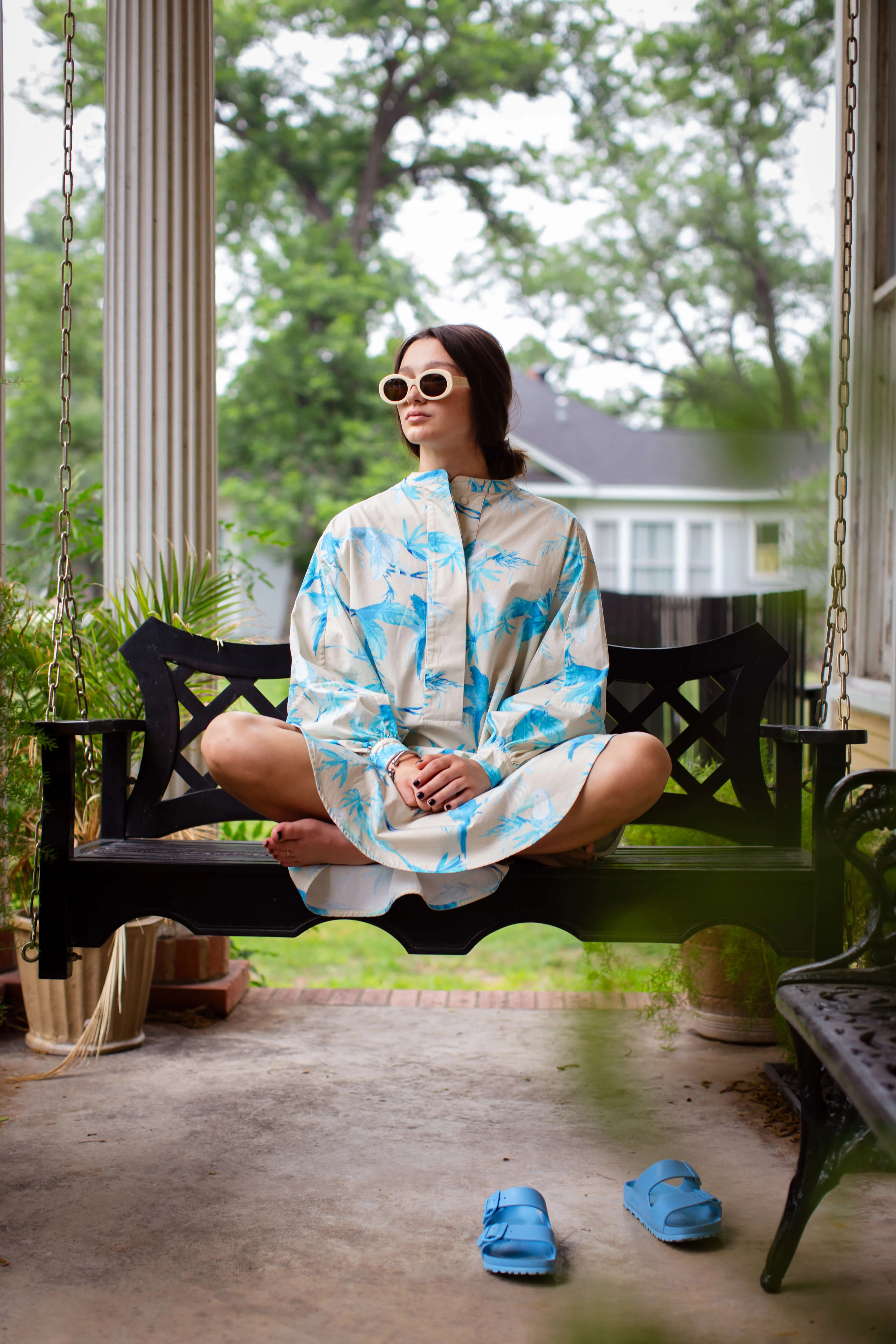 Midi Dress // Au Paradis Pool Party Blue | SISSY LIGHT